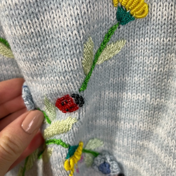 Storybook Knit Embroidered Cardigan Large Women’s - Picture 4 of 8